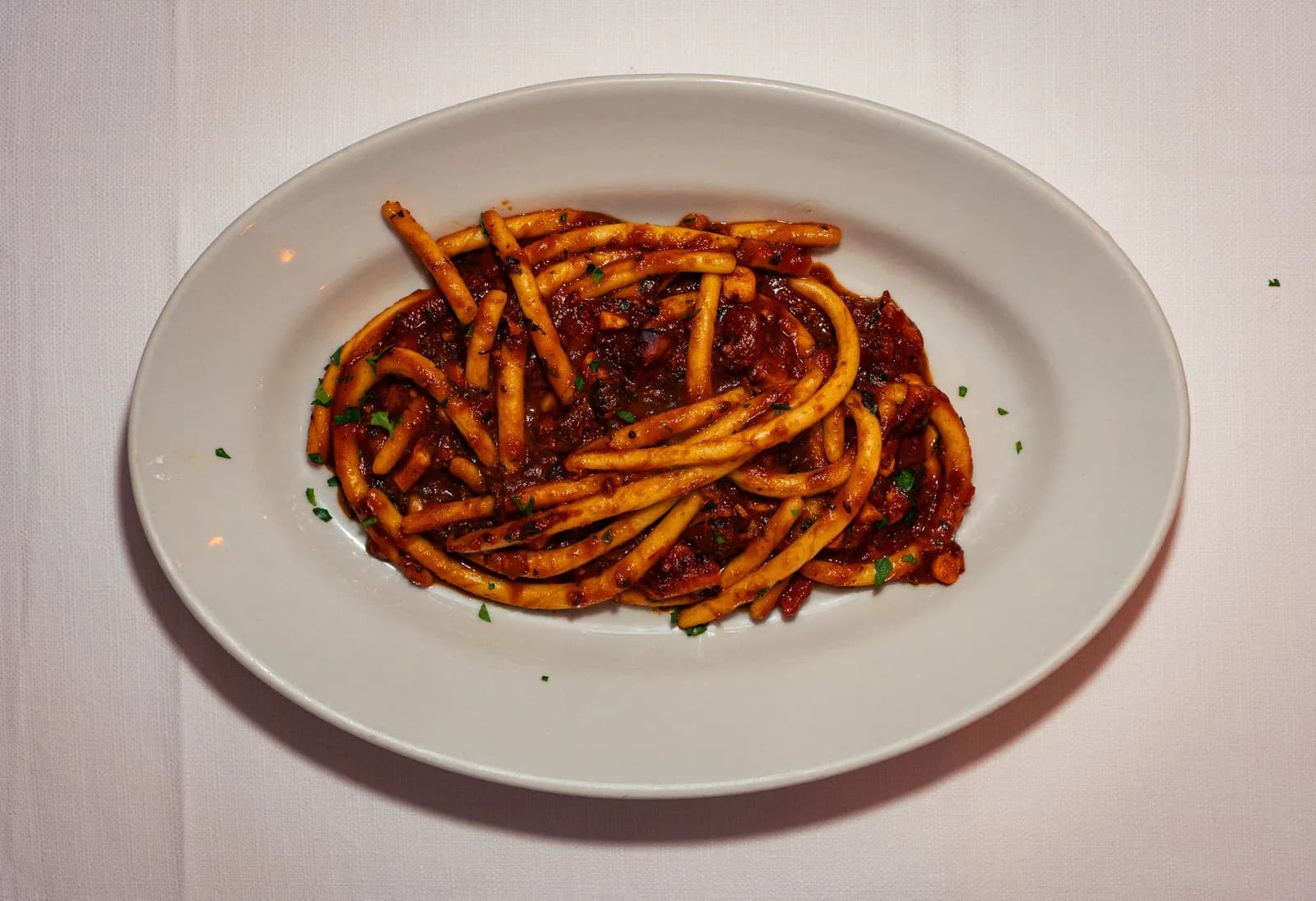 Maccarrones ortizzados con scampi