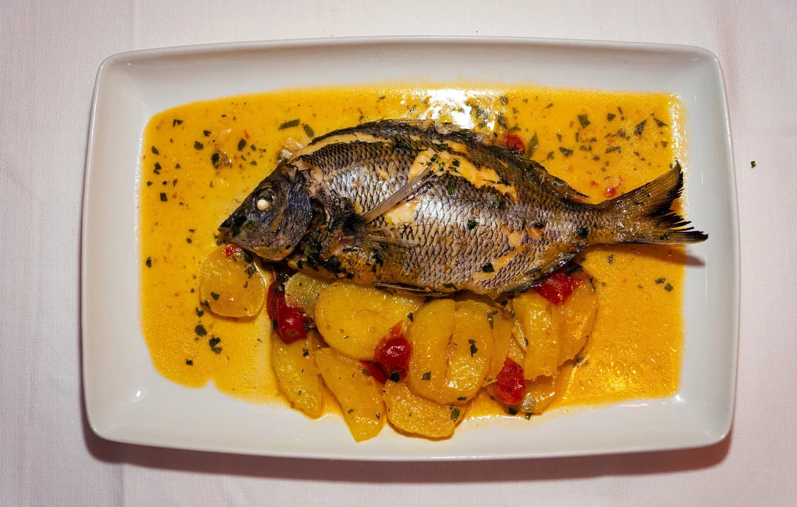 Pescato del giorno in umido o al forno